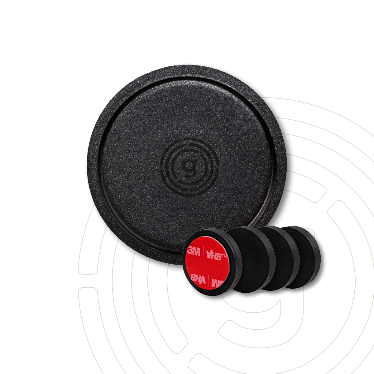 gelmags Upgrade Power Bundle, 4 Power Magnets, 4 Flexigel coastsers round (Ø 8,3cm), Black