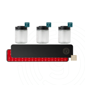 gelmags Magnetic spice jars, with 25cm metal bar, black