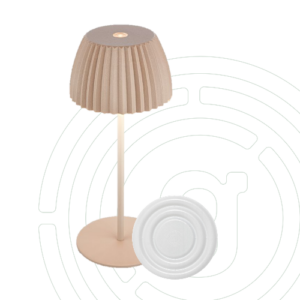 gelmags table light Riffle beige 20cm incl. MagUp-Pad S Ø 7,0 cm white