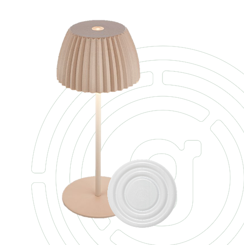 gelmags table light Riffle beige 20cm incl. MagUp-Pad S Ø 7,0 cm white