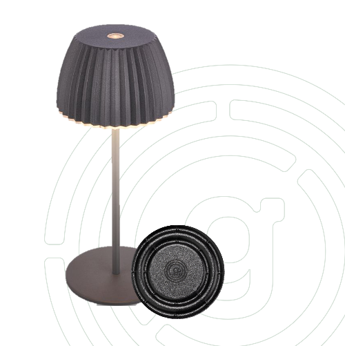 gelmags table light Riffle grey 20cm incl. MagUp-Pad S Ø 7,0 cm black — изображение 2